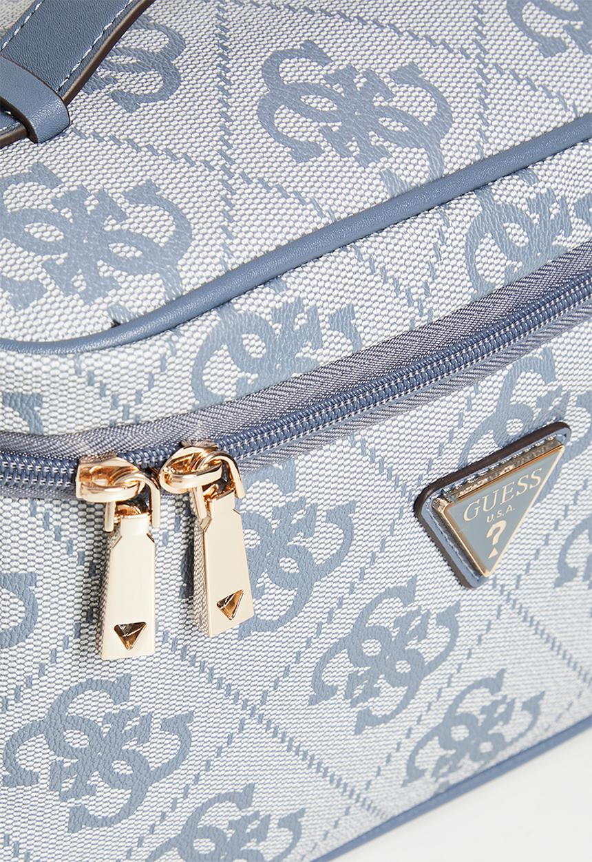 GUESS - Berta toiletry train case -  slate logo