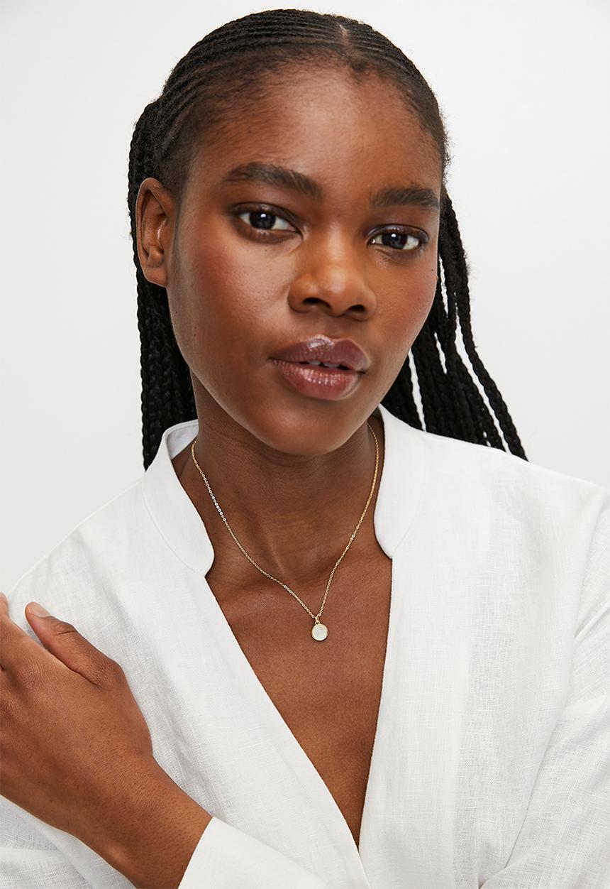 Tessa Design - Kaia pearl encrusted chain necklace - gold