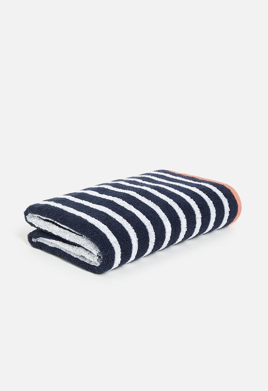 Nortex - Imperial stripe bath sheet - navy