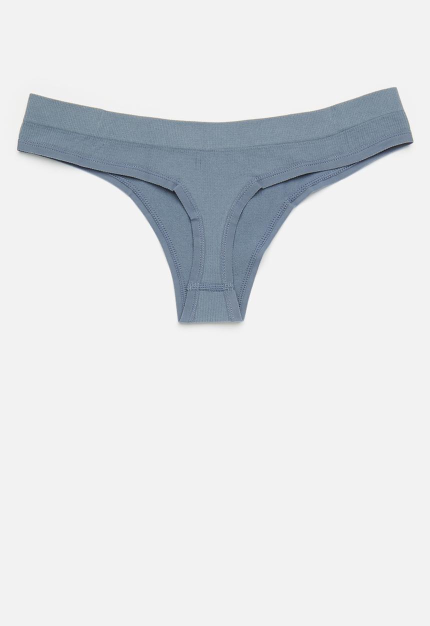 KANGOL - 3 pack seamless ribbed thong - raspberry/blue mist/black