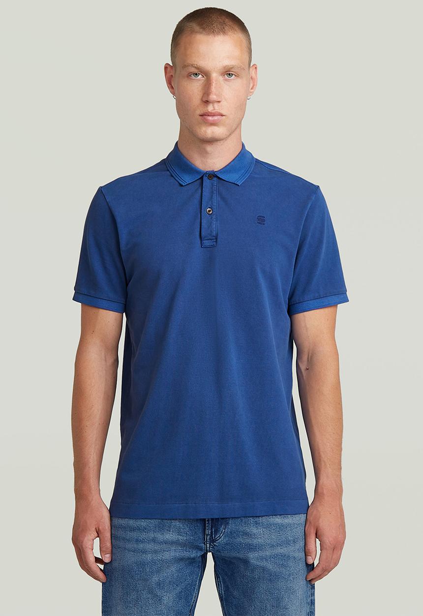 G-STAR - Dunda Overdyed Slim Polo S\S - Racing Blue Gd