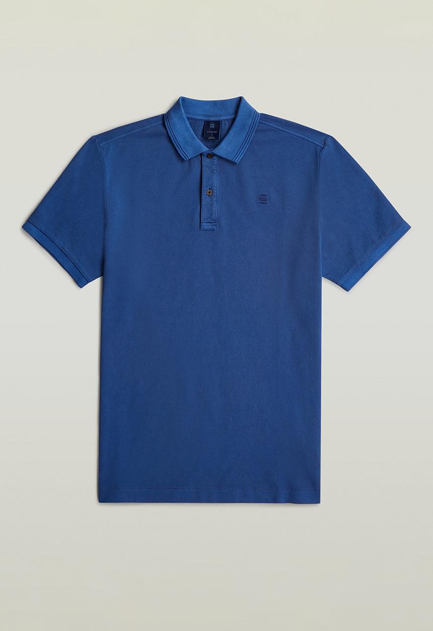 G-STAR - Dunda Overdyed Slim Polo S\S - Racing Blue Gd