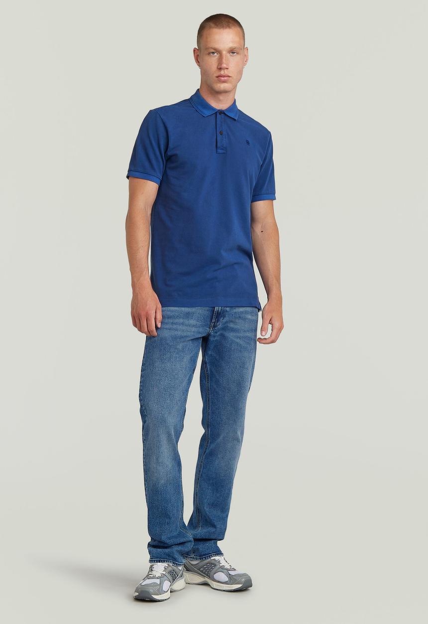 G-STAR - Dunda Overdyed Slim Polo S\S - Racing Blue Gd