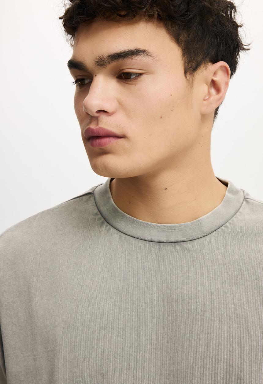 Cotton On - Box Fit T-shirt - Slate Stone Wash