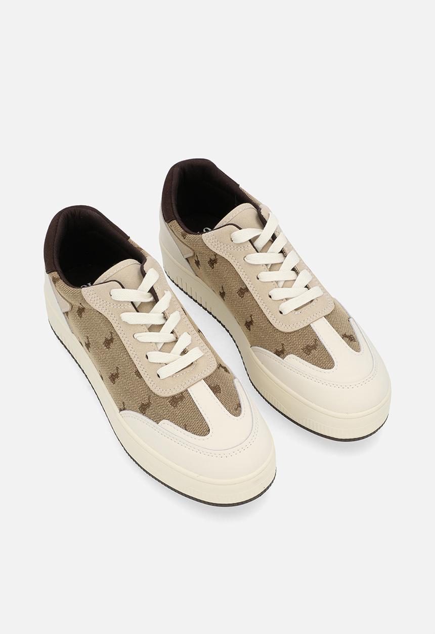 POLO - Panelled sneaker - stone