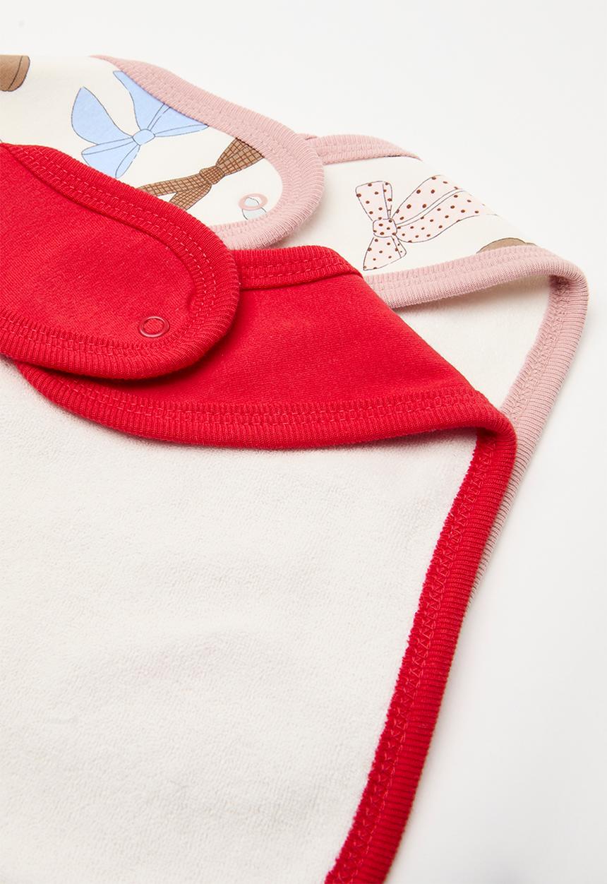 Cotton On - 2 Pack the baby bib - vanilla multi bows/varsity red mamas girl