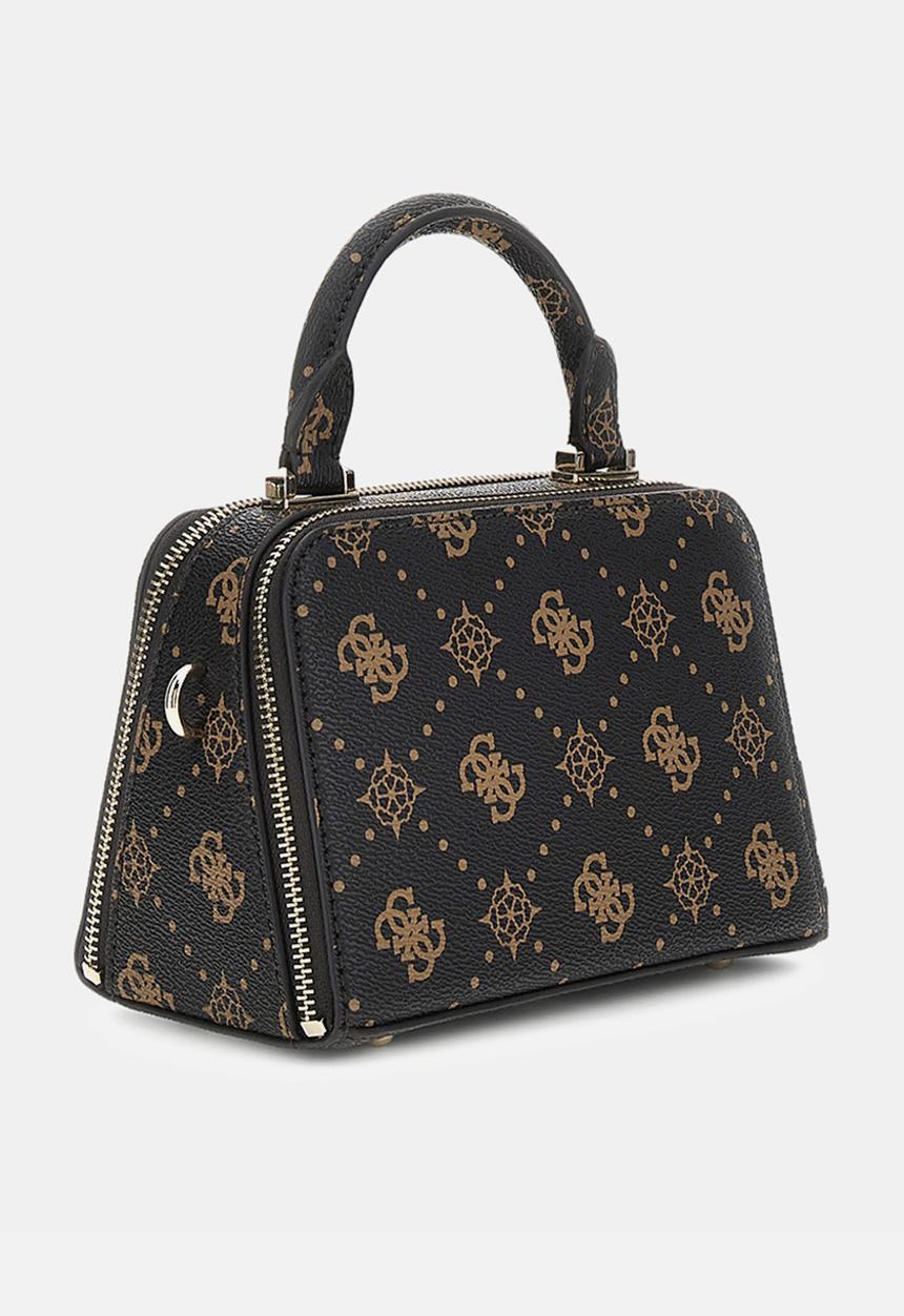 GUESS - Ahb Silia Mini Satchel Bag- Espresso Logo