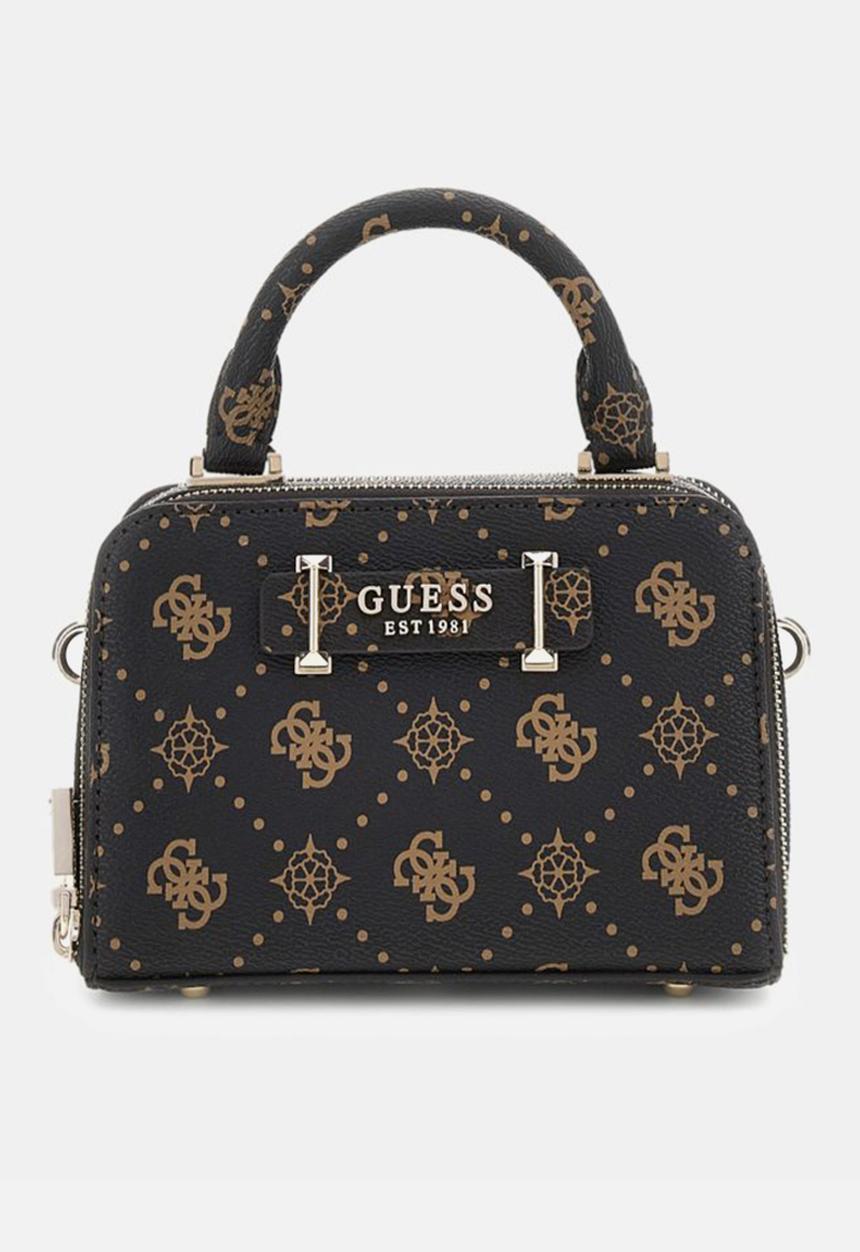 GUESS - Ahb Silia Mini Satchel Bag- Espresso Logo