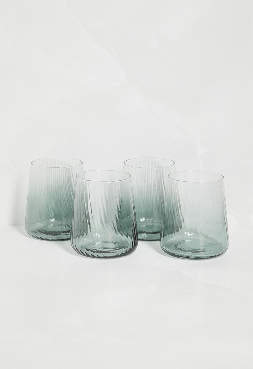 Excellent Houseware - Ombre tumbler glass set of 4 - green
