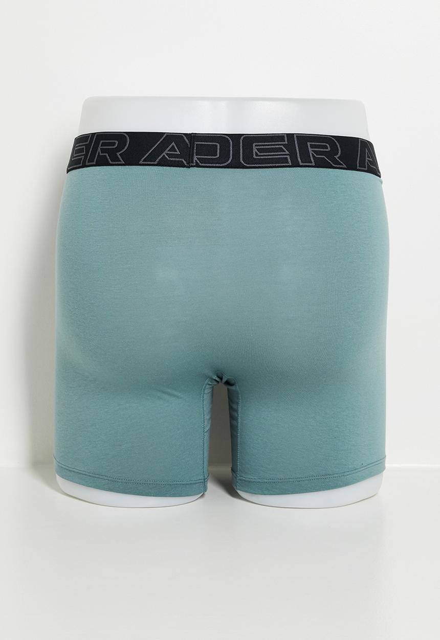 Under Armour - M UA Perf Cotton 6in - Steel Heather /Jasper Blue/Black