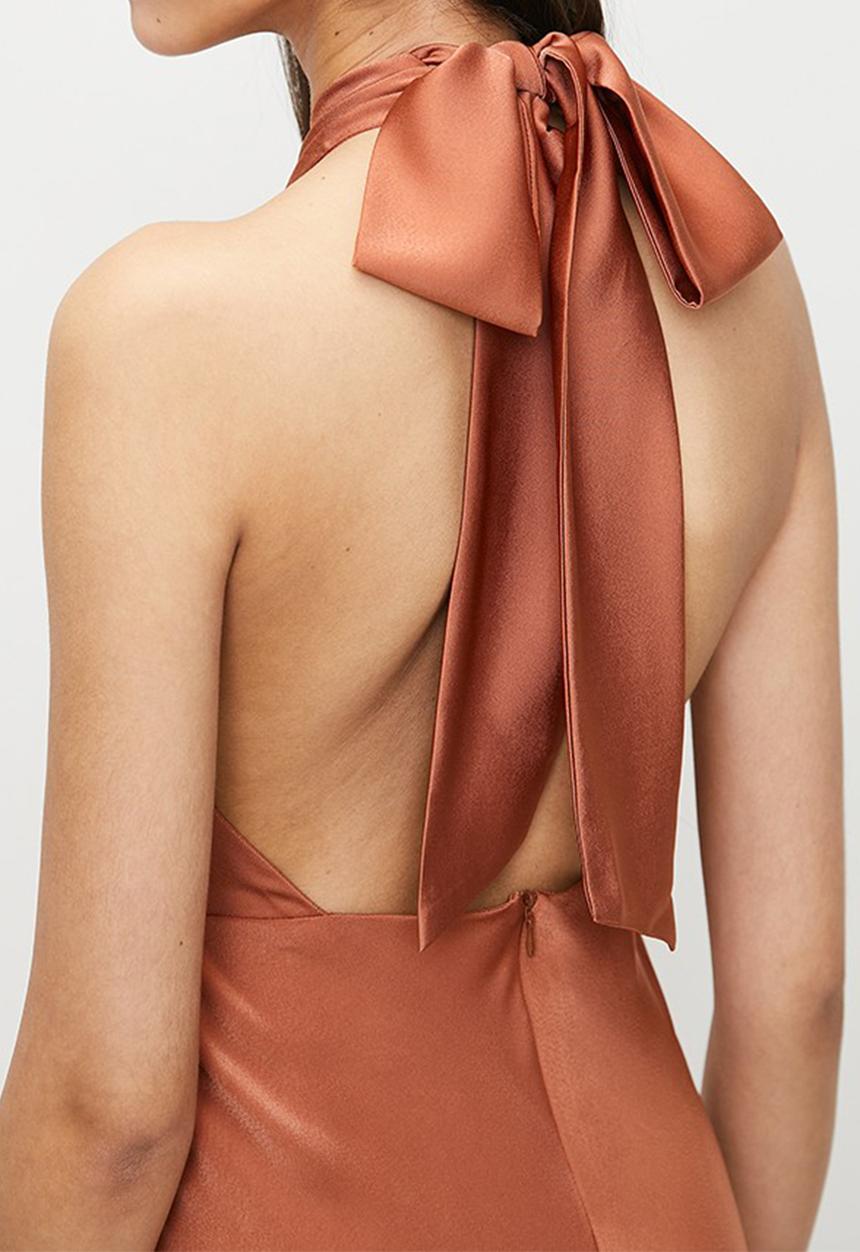 MILLA - Cross over halter midi dress - sunburn