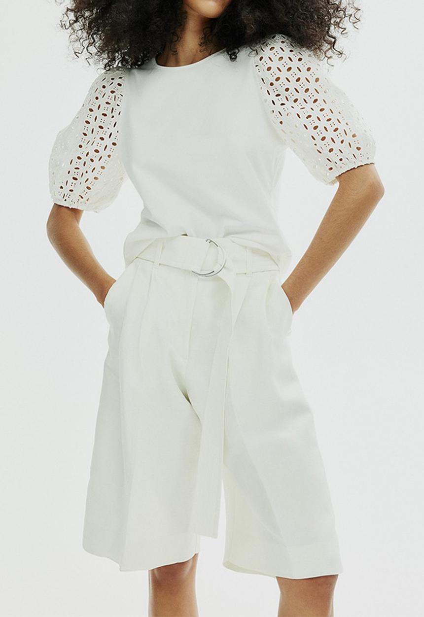 H&M - Puff-sleeved top - white