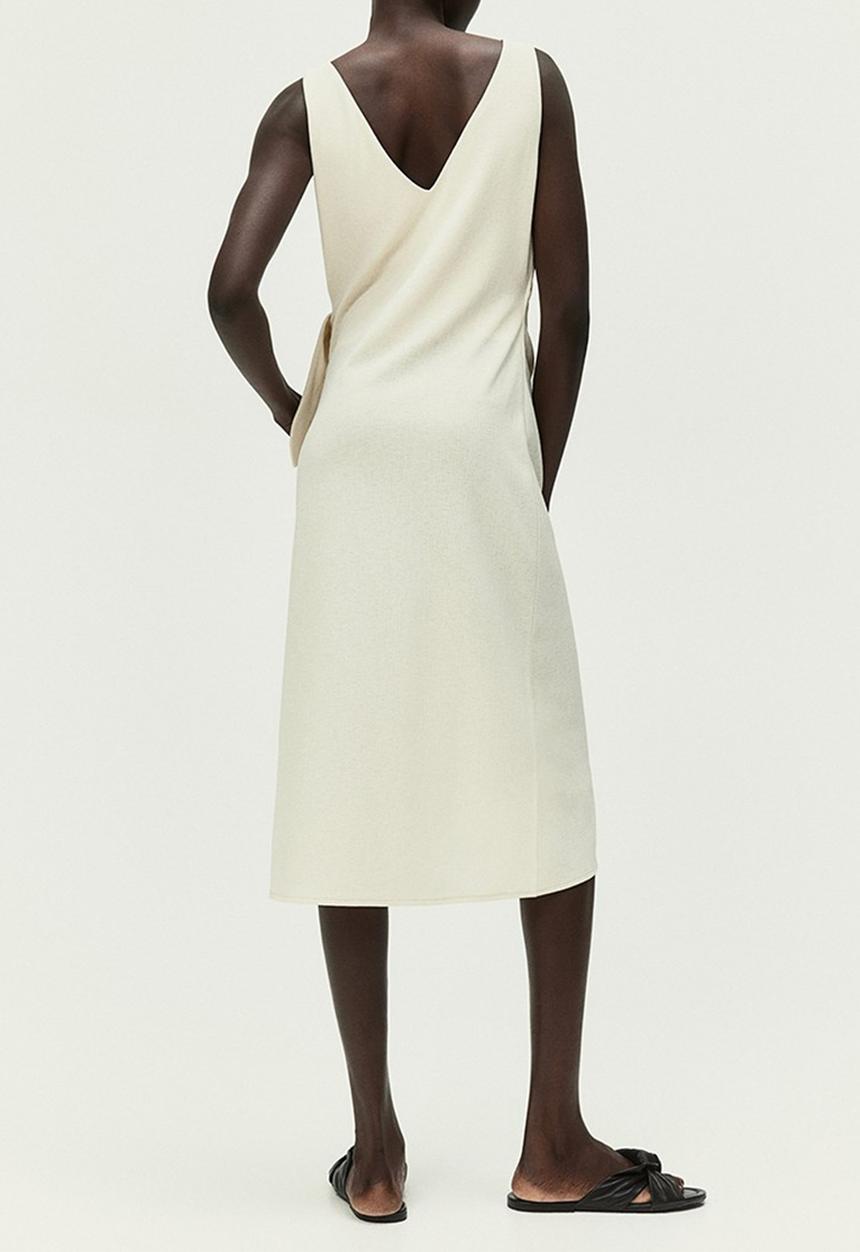 H&M - Textured wrap dress - light beige