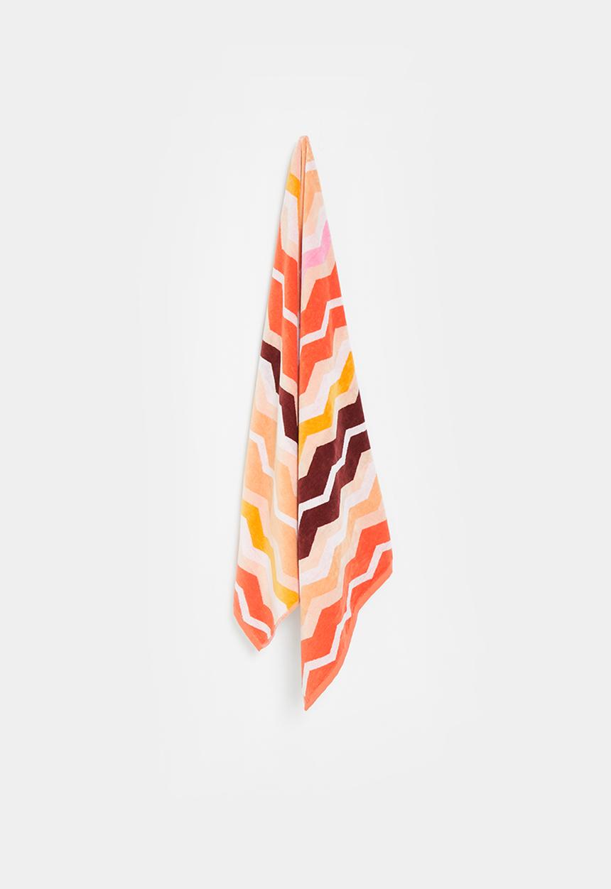 Linen House - Luxe Chevron Beach Towel - Coral 