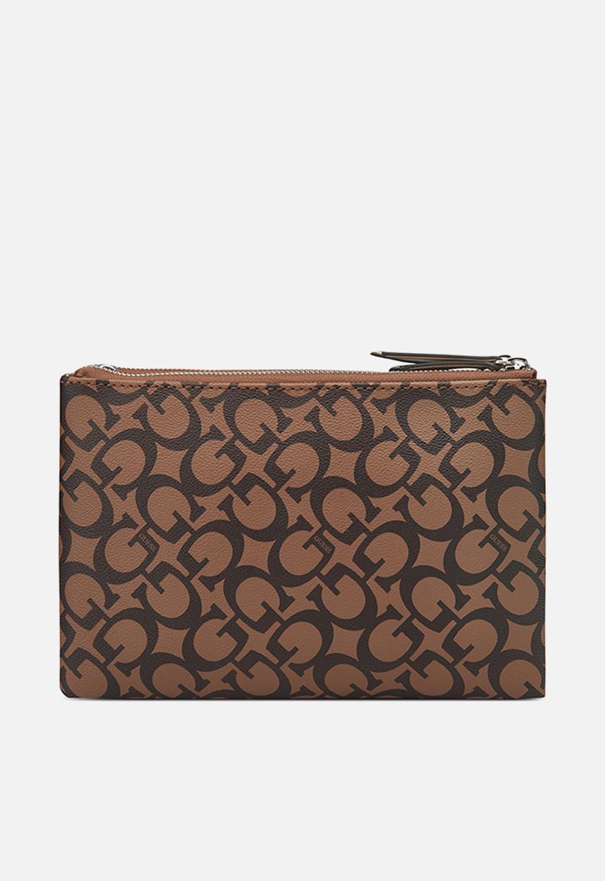 GUESS - Ahb Tidewood Mini Double Zip Crossbody Bag - Cocoa