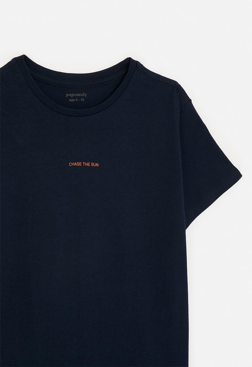 Pop Candy - Slogan & placement print tee - dark navy/chase the sun