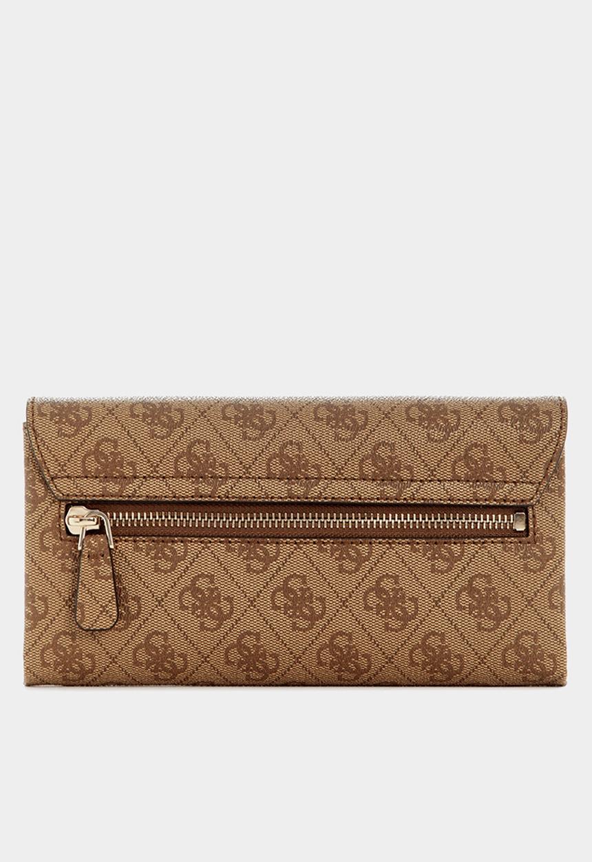 GUESS - Ahb Noelle Ii Crossbody Flap Organizer Bag - Latte Logo Brown