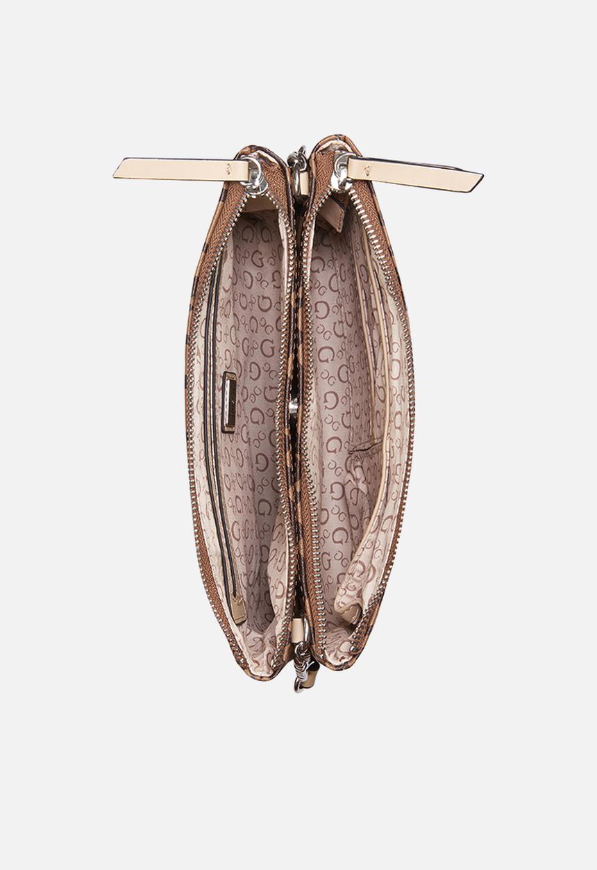 GUESS - Ahb Tidewood Mini Double Zip Crossbody Bag - Cocoa