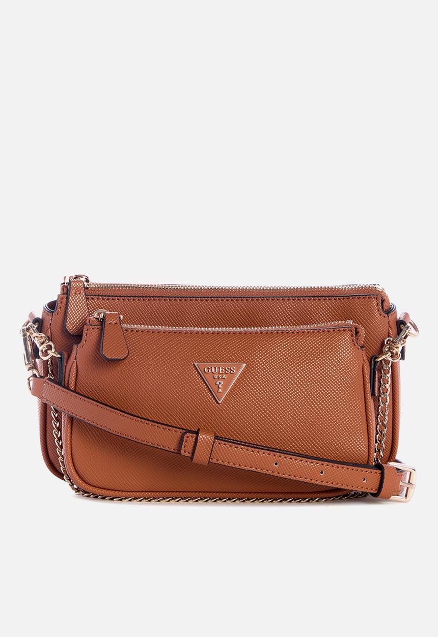 GUESS - Ahb Noelle Ii Dbl Pouch Crossbody Bag - Light Cognac