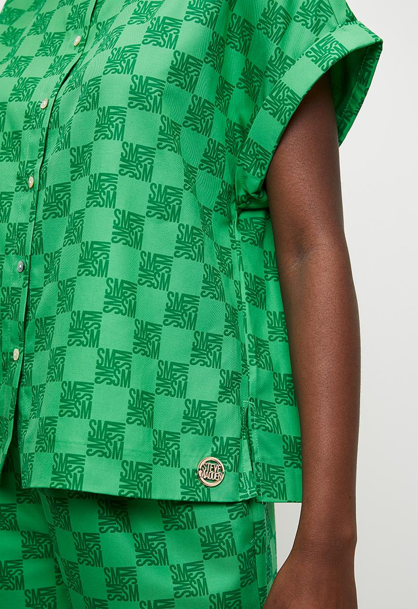 Steve Madden - Ladies Navaeh Allover Printed Shirt - Emerald