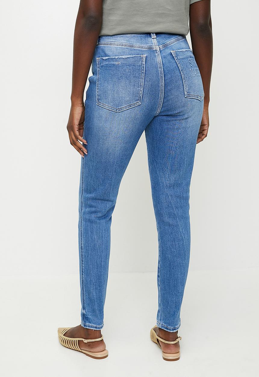 Steve Madden - Zoe Contour Curvy Mid Wash Skinny - Mid Blue