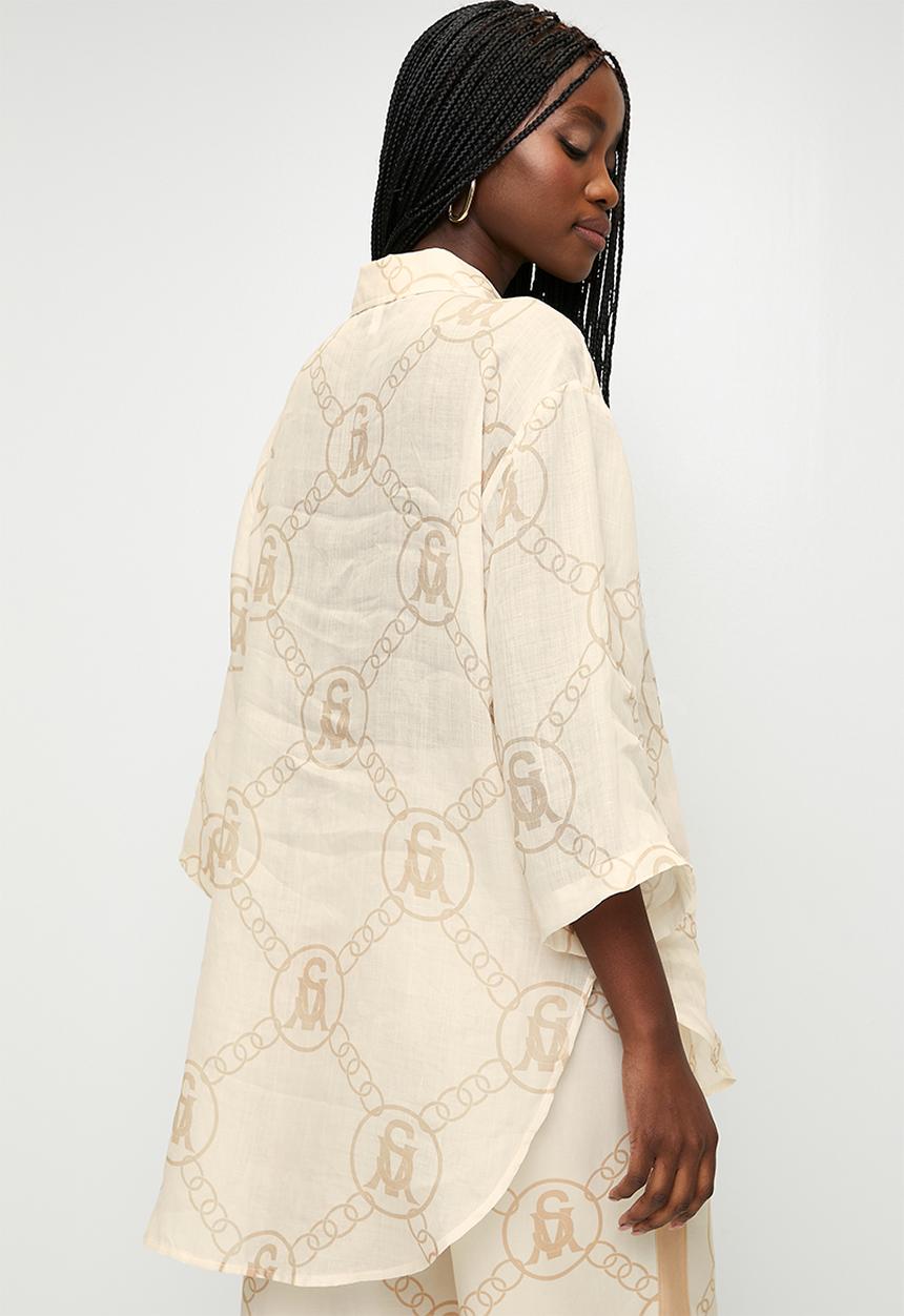 Steve Madden - Ladies Edith Oversized Shirt - Stone