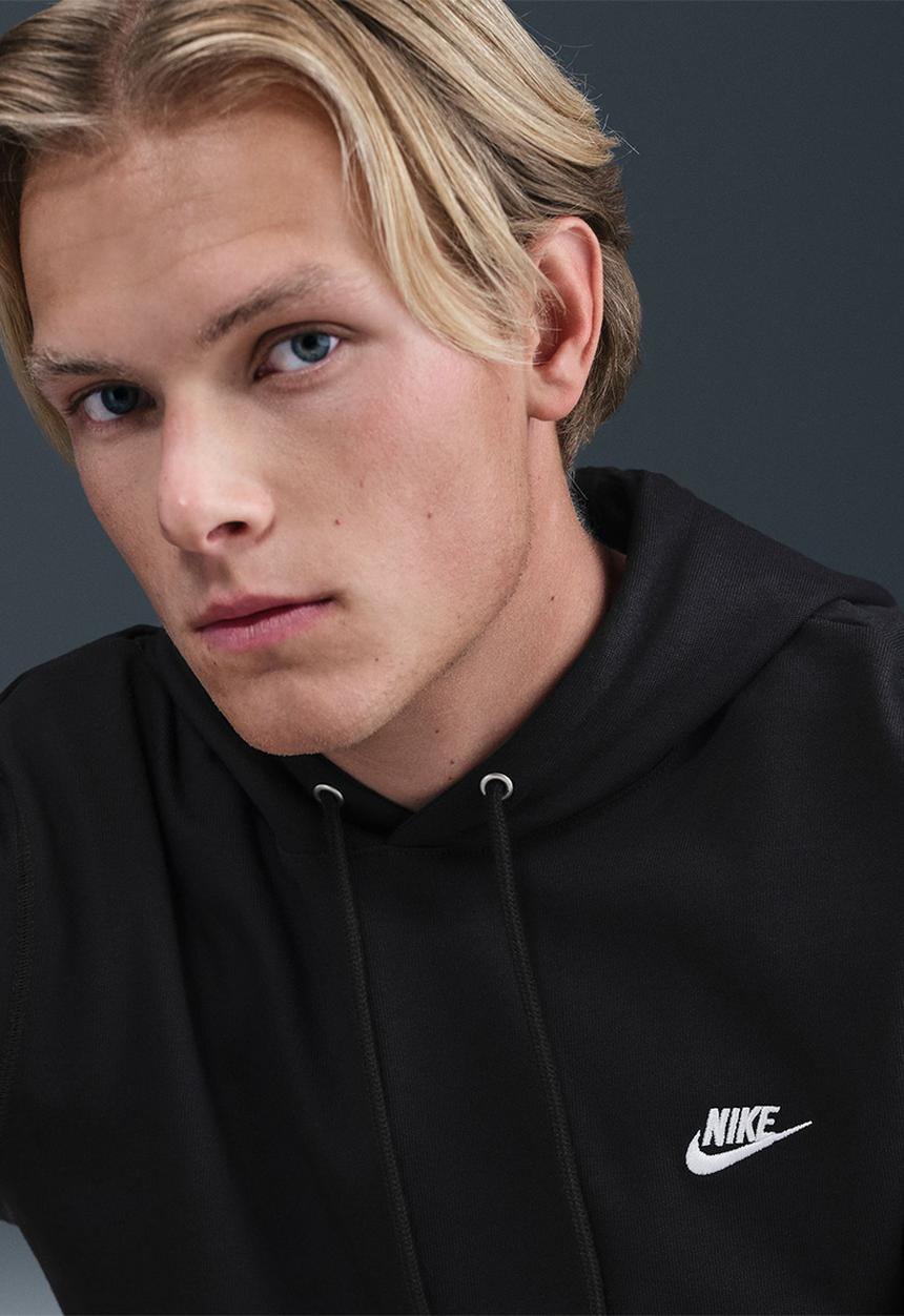 Nike - NSW Club Knit Pullover  Hoodie - Black/White