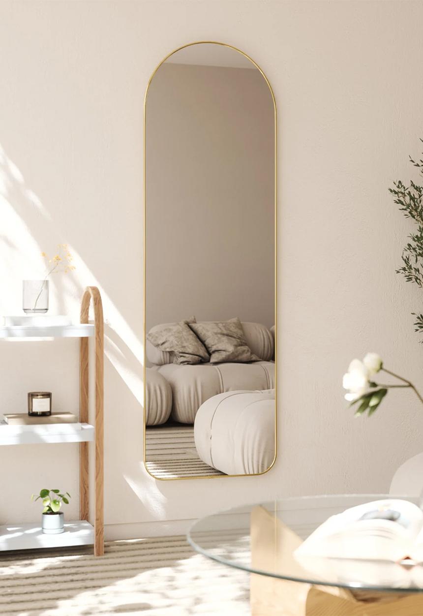 Umbra - Hubba arched leaning mirror - brass