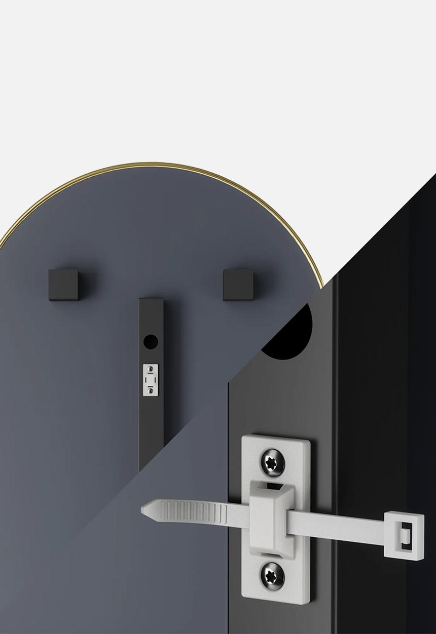 Umbra - Hubba arched leaning mirror - brass