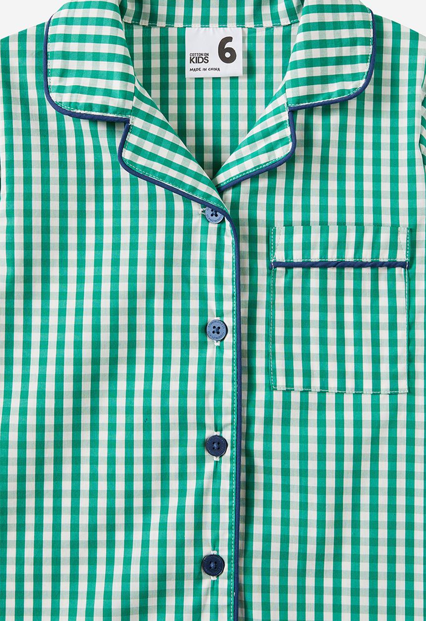 Cotton On - Barney short sleeve pyjama set - deep mint/gingham