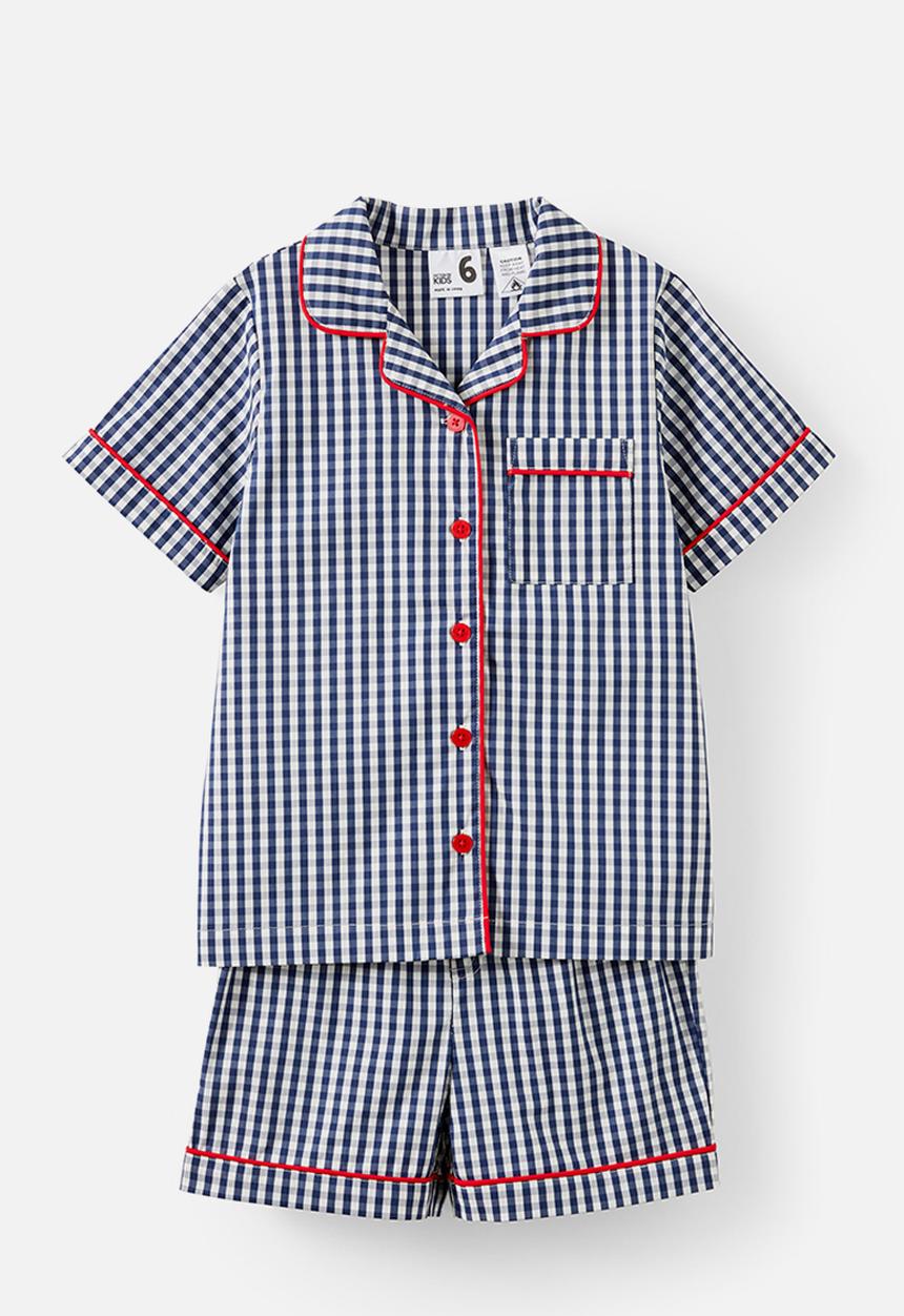 Cotton On - Barney short sleeve pyjama set - in the navy/gingham