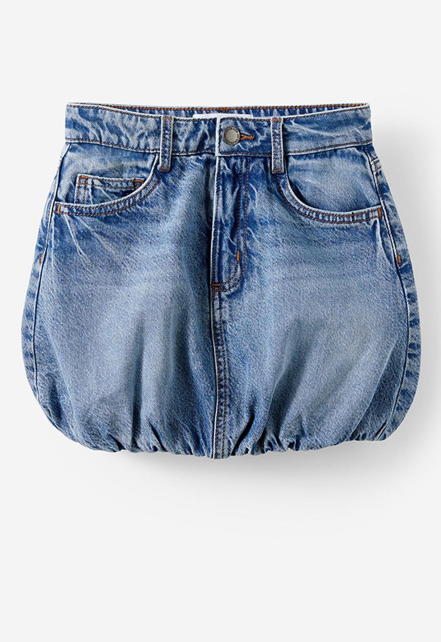 Cotton On - Mini bubble denim skirt - blue haven mid blue