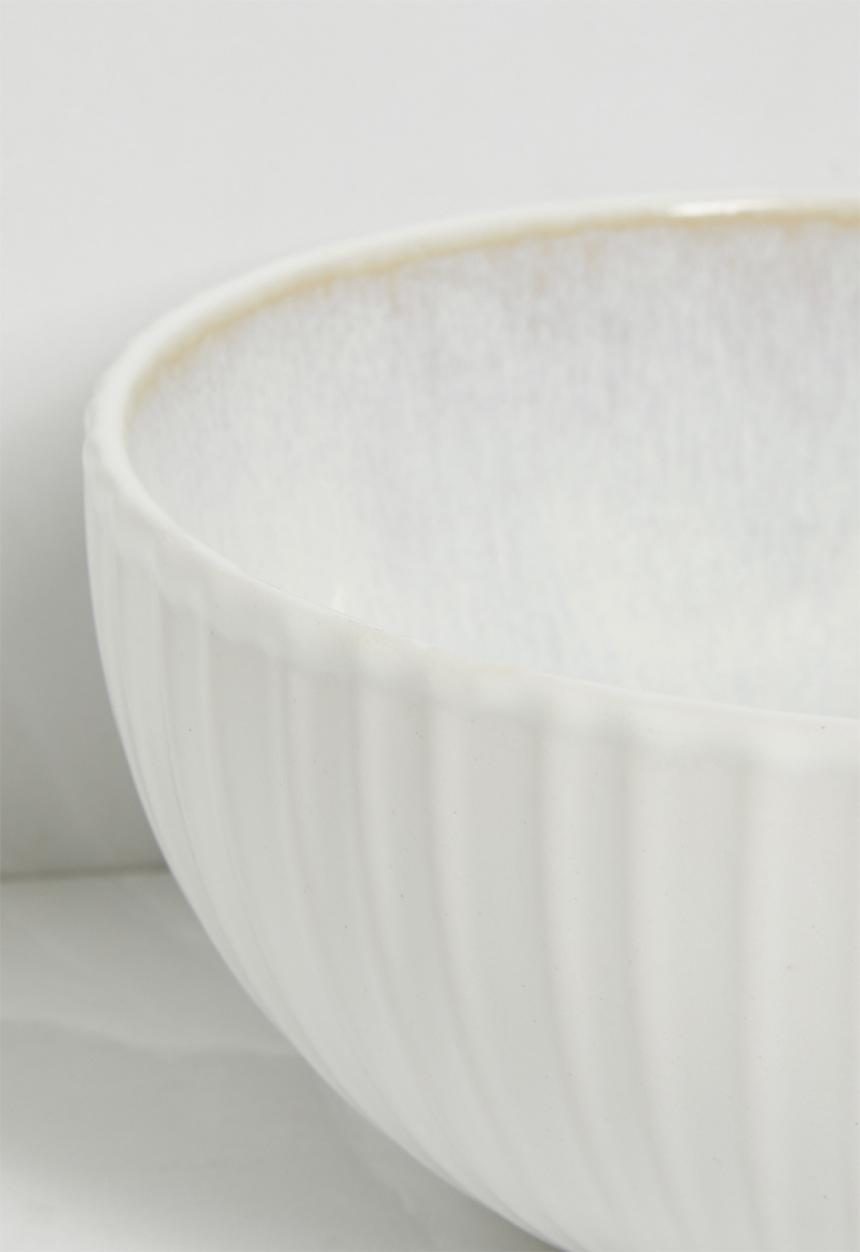 Excellent Houseware - Bowl stoneware set of 4 - white