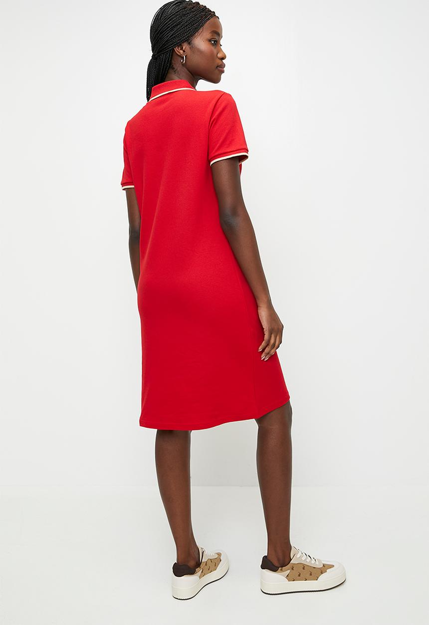 POLO - Wmn Leah s/s Golfer Dress - Red White
