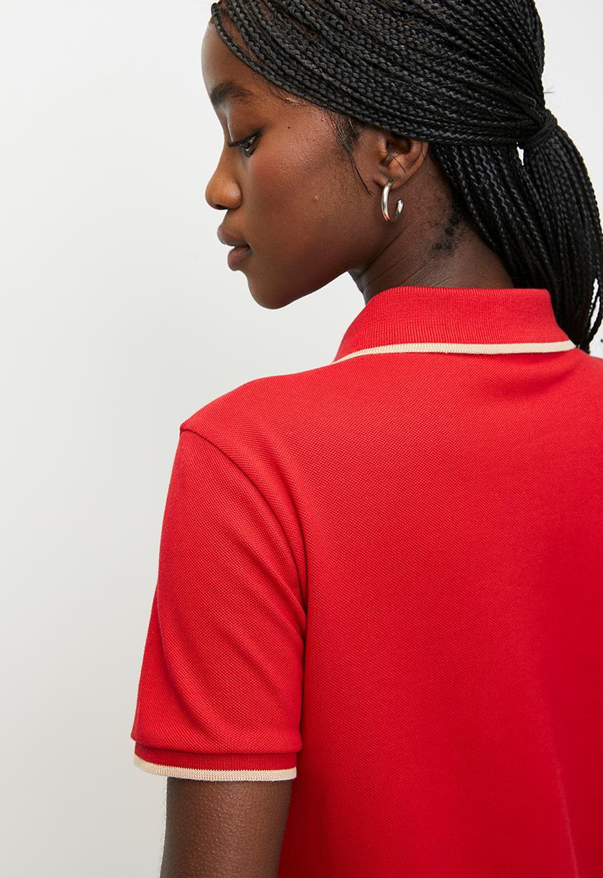 POLO - Wmn Leah s/s Golfer Dress - Red White
