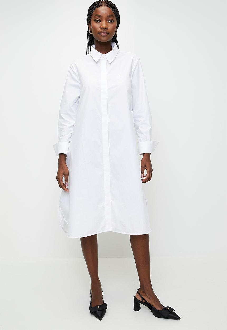 POLO - Zuri long sleeve  shirt dress - white
