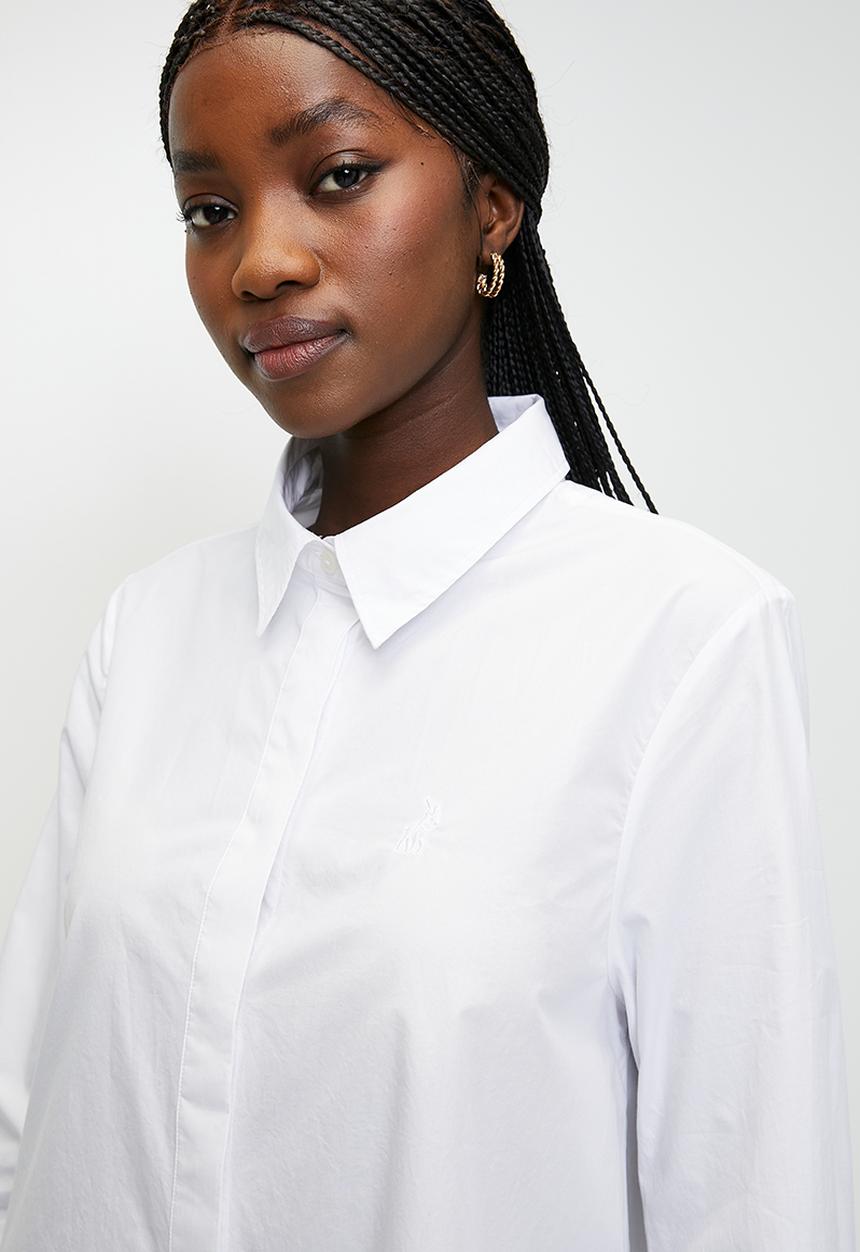 POLO - Zuri long sleeve  shirt dress - white