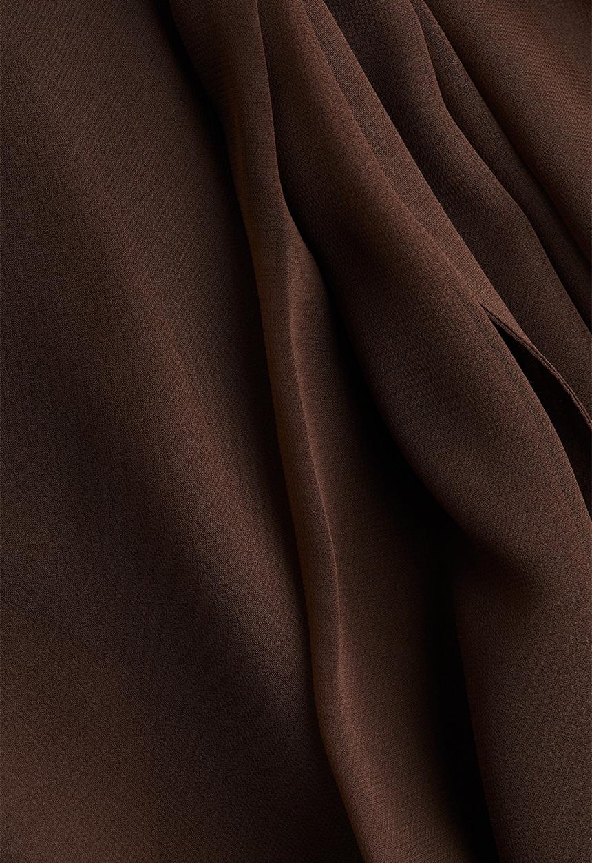 H&M - Tie-neck chiffon blouse - dark brown
