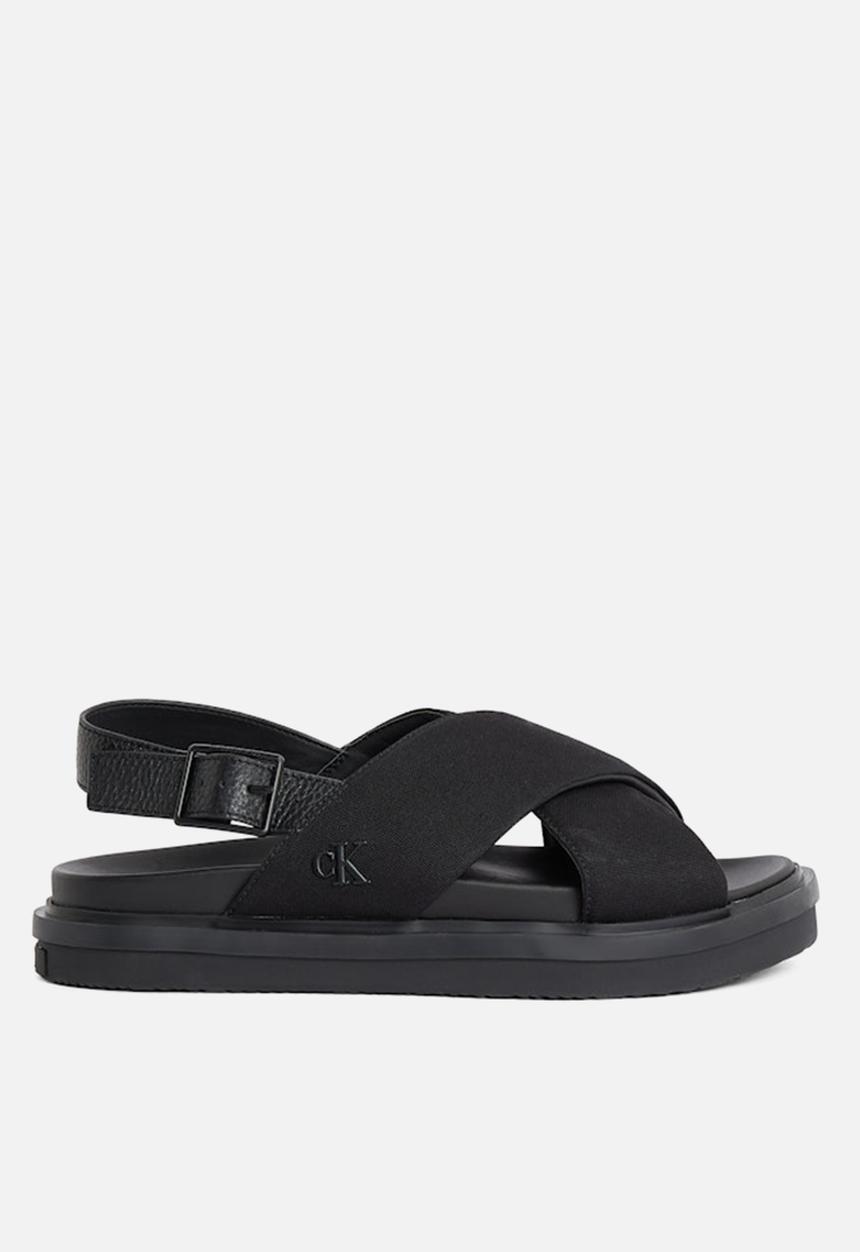 Calvin Klein - FLAT MOLDED CRXS SLING SANDAL CV - Triple Black