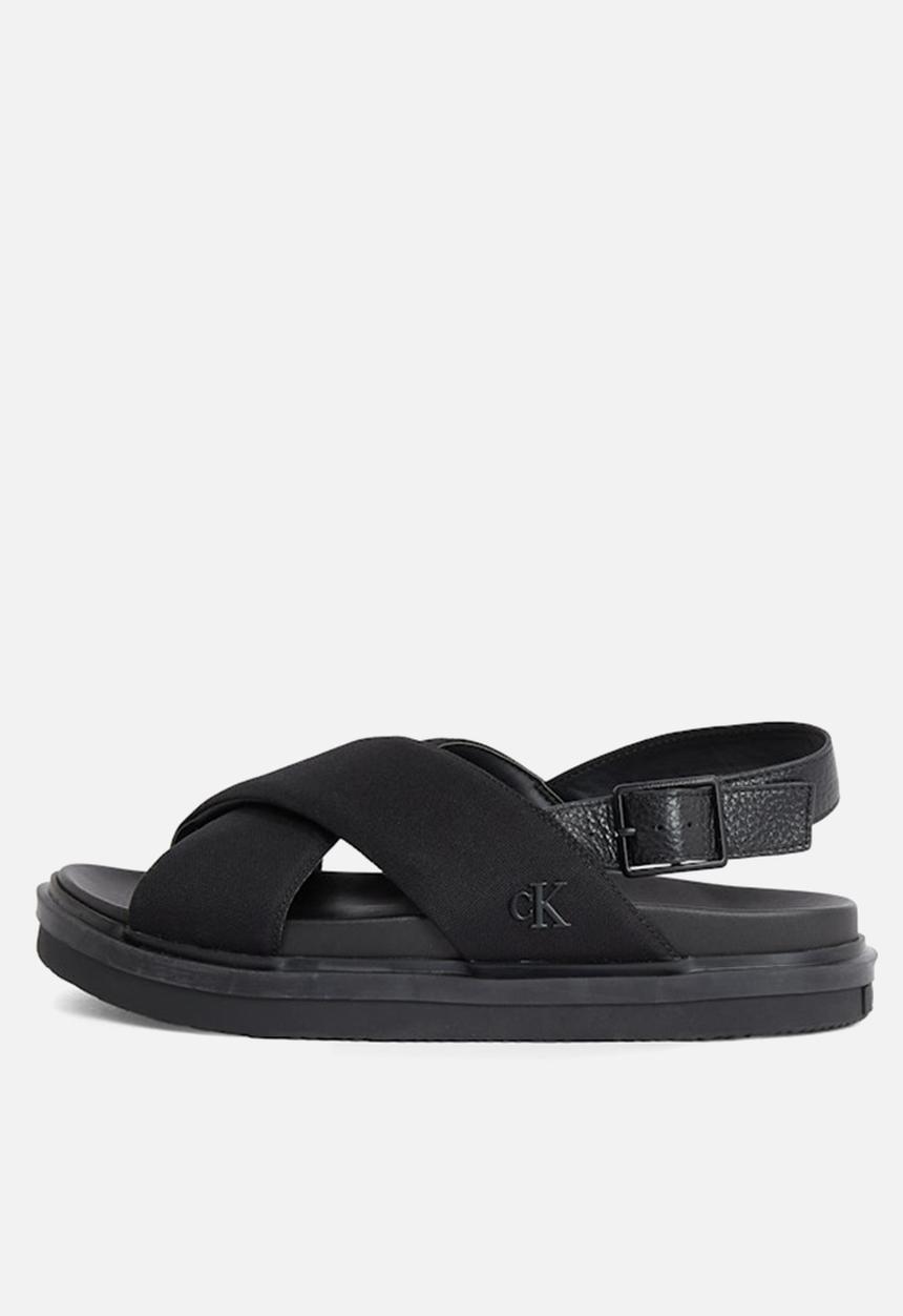 Calvin Klein - FLAT MOLDED CRXS SLING SANDAL CV - Triple Black