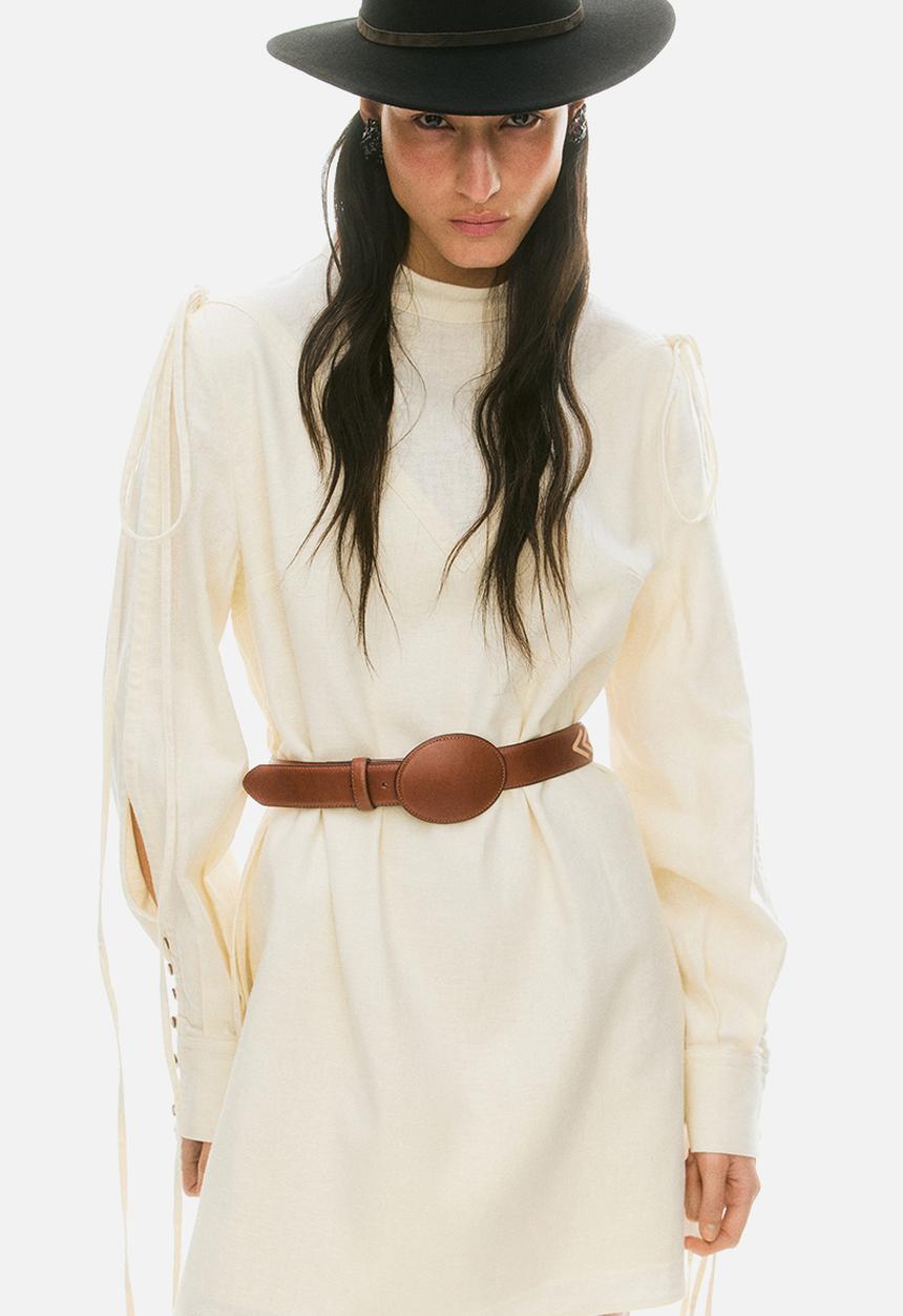 H&M - Lorena Saravia H&M: Leather belt - brown