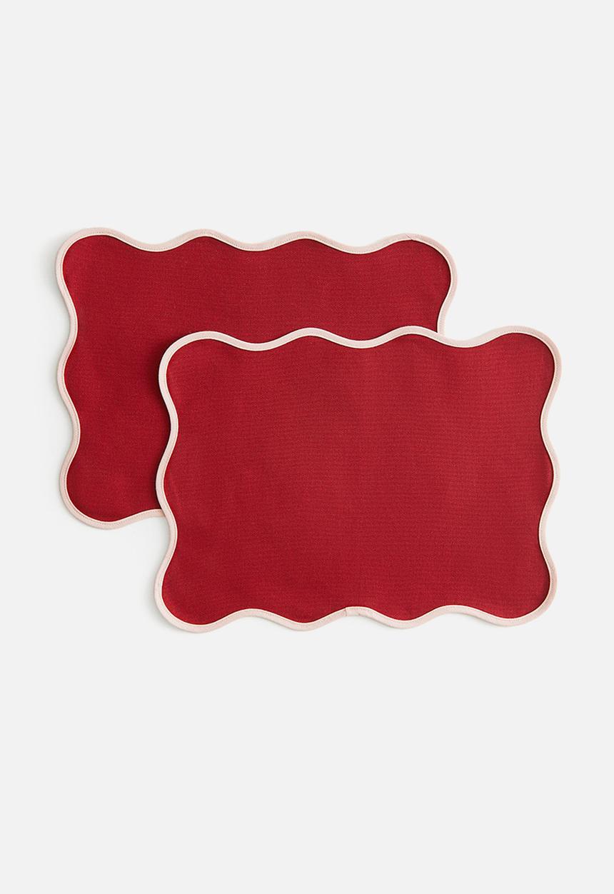 H&M - 2-Pack water-repellent place mats - red & white