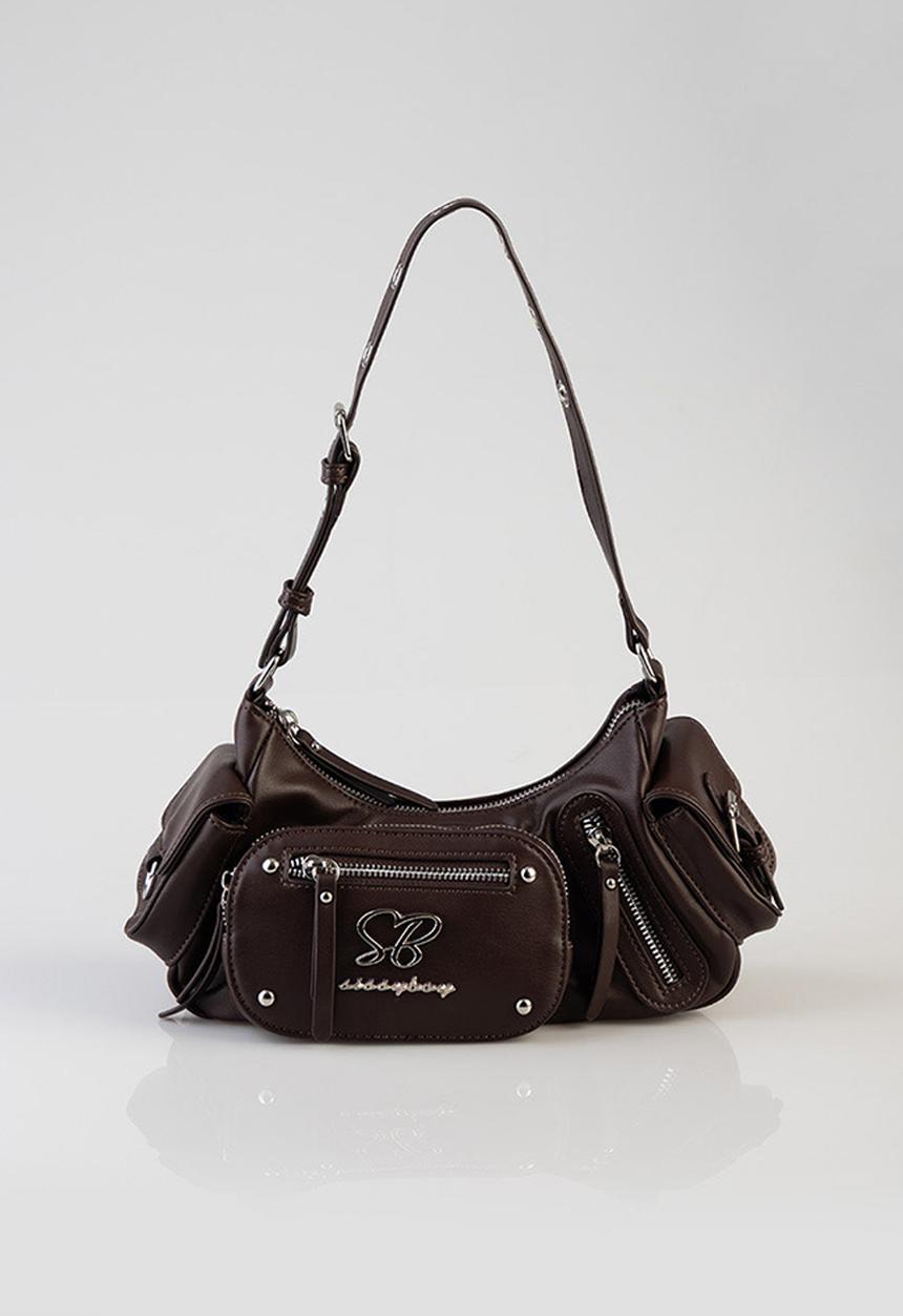 SISSY BOY -  Cargo shoulder bag with multiple pocket detail - Brown