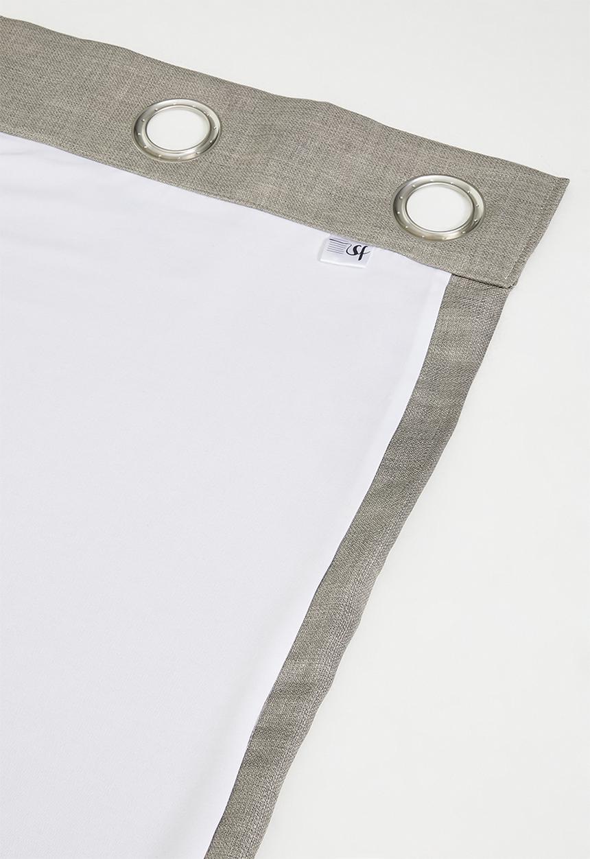 Sixth Floor - Duo Texture Eyelet Curtain - Taupe