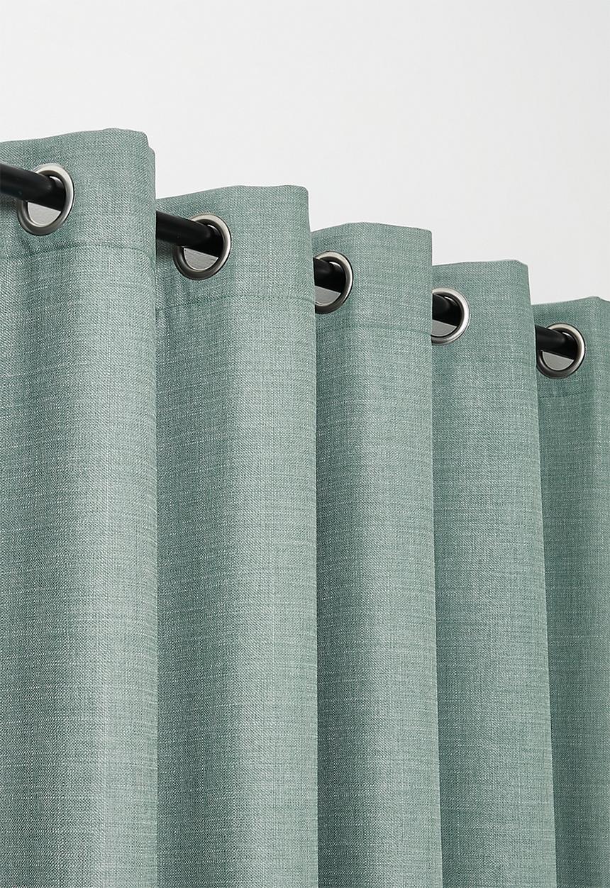 Sixth Floor - Duo Texture Eyelet Curtain - Sage