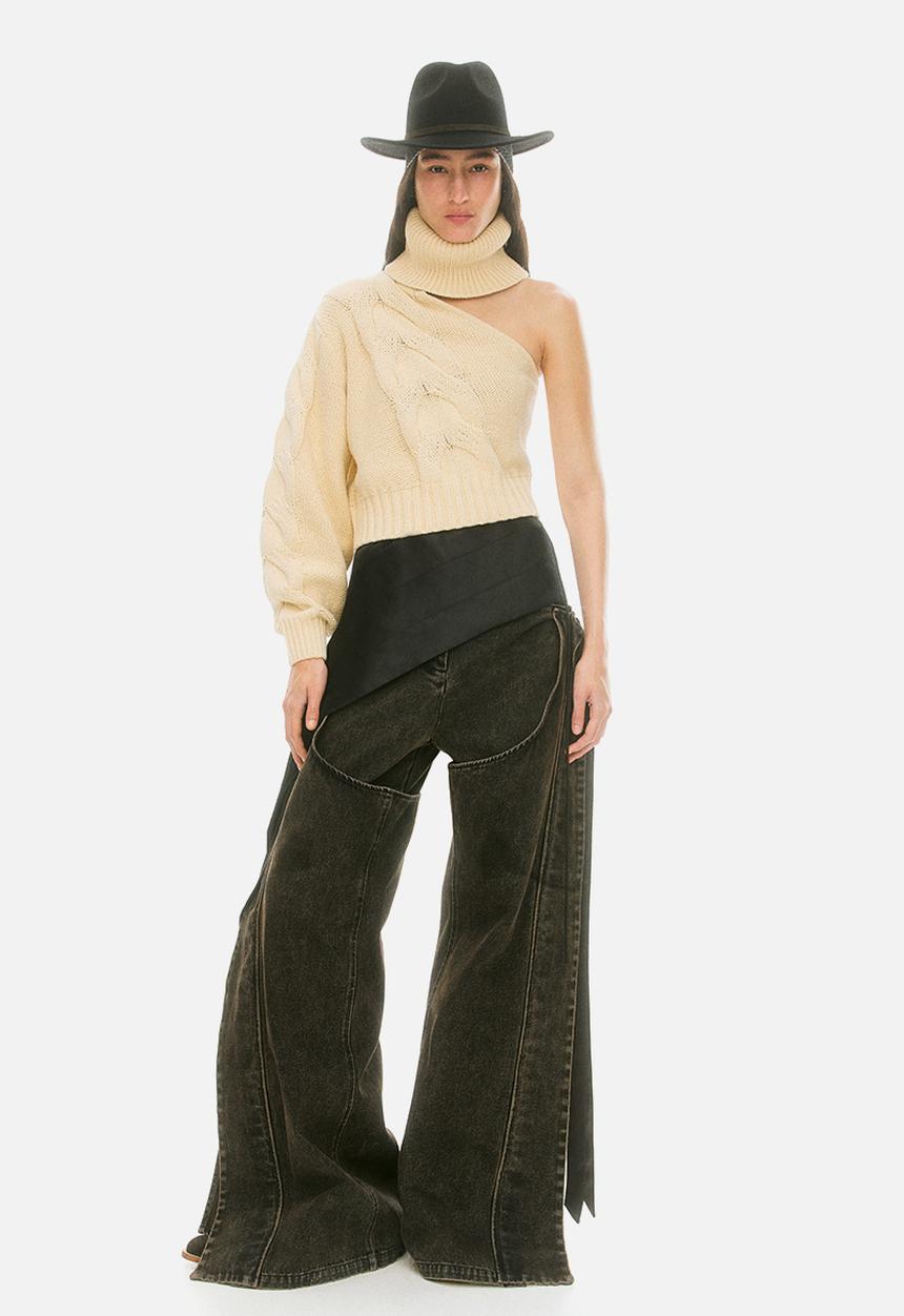 H&M - Lorena Saravia H&M: Chaps-layered trousers - brown