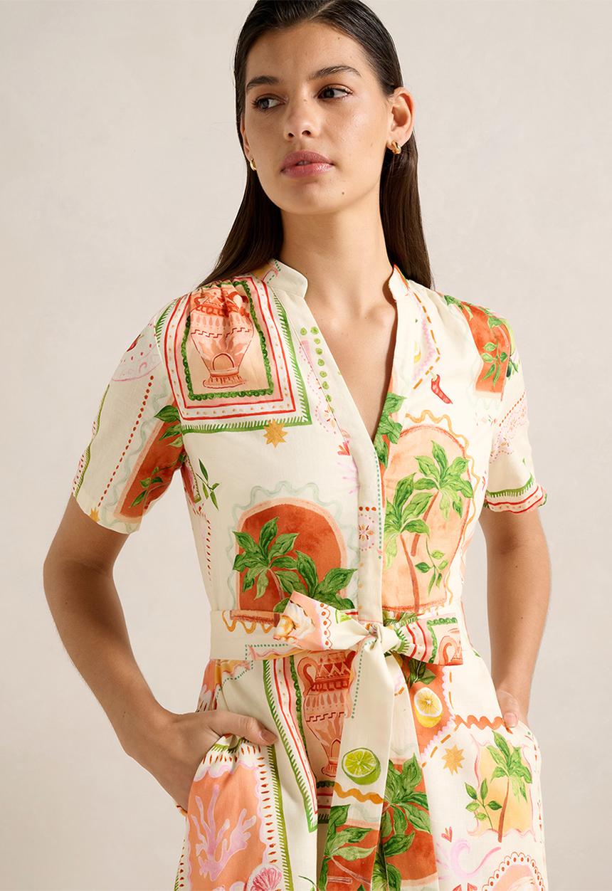 Forever New - Veyda Shirt Linen Mini Dress
