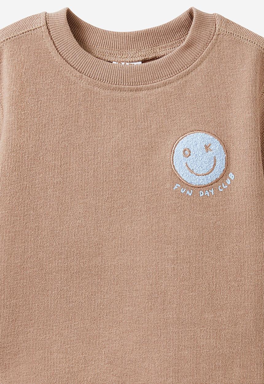 Cotton On - Tyla knit tee - oatmilk/fun day club