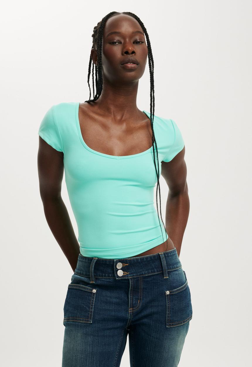 Cotton On - Hold me short sleeve - lagoon