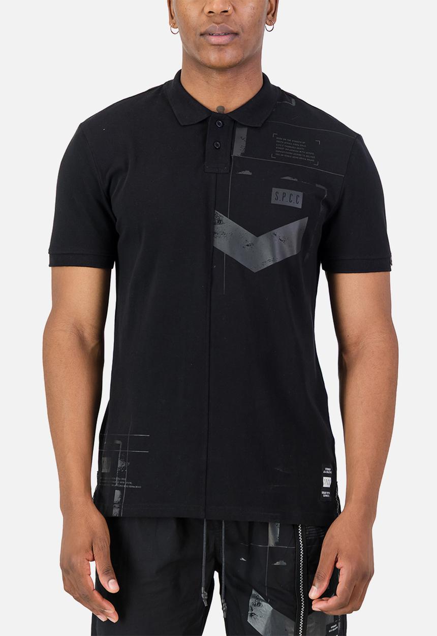 S.P.C.C - Orbit Golfer  - Black Regular Fit Fashion Polos Black